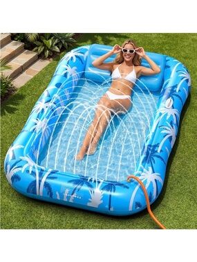 Inflatable Tanning Lounger w/Sprinkler